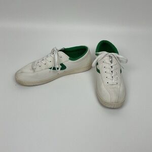 Tretorn Womens 9.5 Canvas Sneakers White Green Low Top Shoes